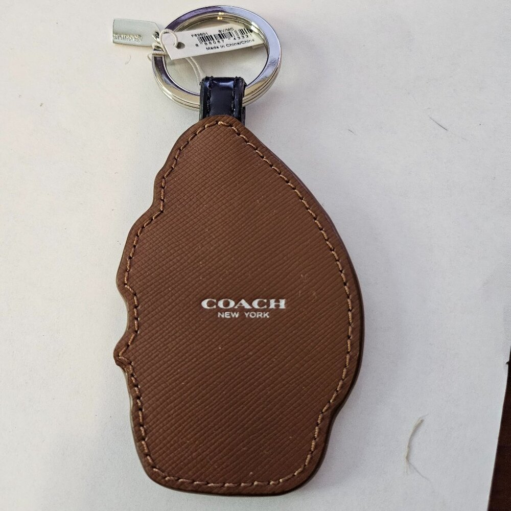 NWT COACH LEATHER SQUIRREL KEY FOB KEYRING KEYCHAIN 62501 - Picture 3 of 3